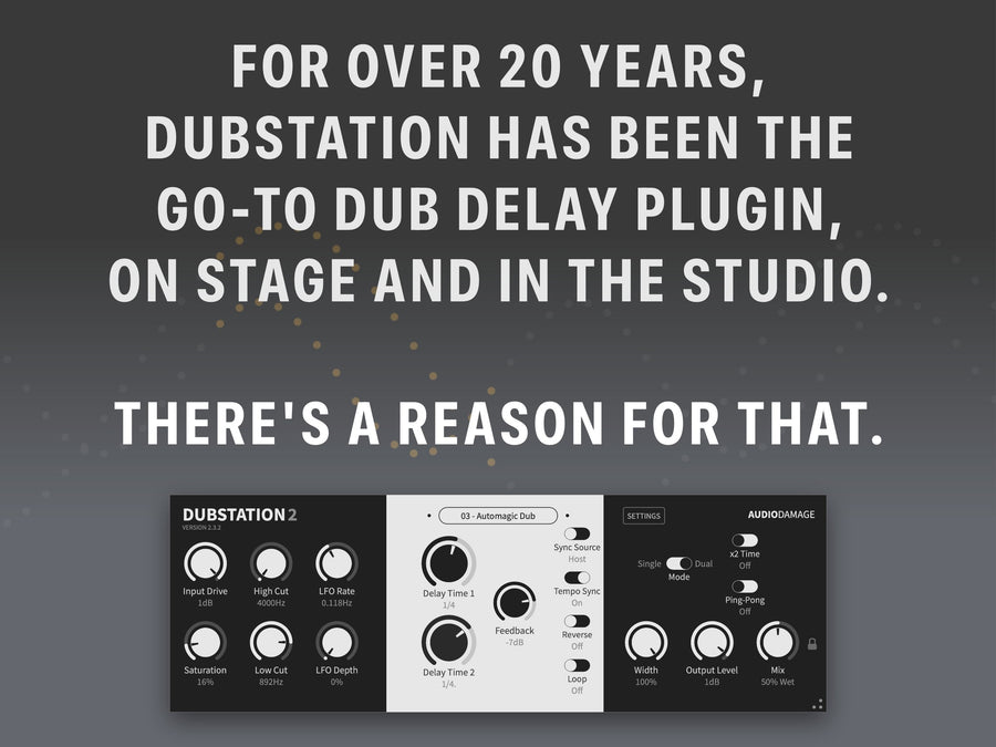 Dubstation 2: Bucket-Brigade Dub Delay Plugin | Audio Damage