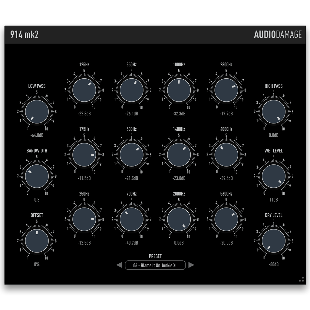914 Mk 2 — Fixed Filter Bank Plugin | Mac, Win, Linux – Audio Damage 914 Mk 2 — Fixed Filter Bank Plugin | Mac, Win, Linux – Audio Damage