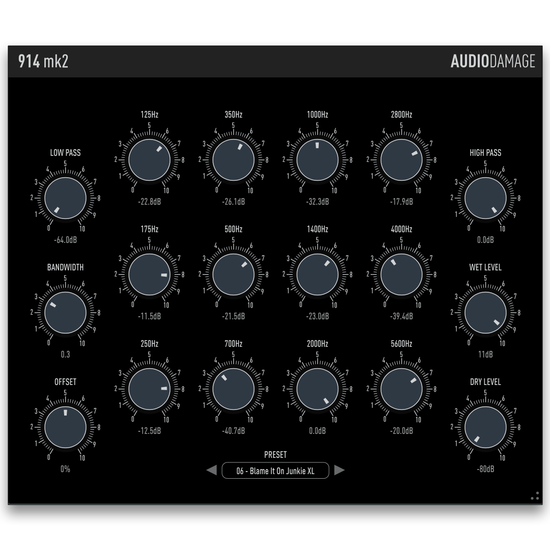914 Mk 2 — Fixed Filter Bank Plugin | Mac, Win, Linux – Audio Damage
